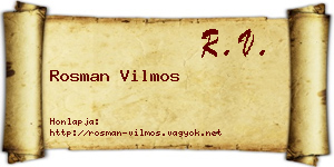 Rosman Vilmos névjegykártya